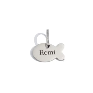 Médaille pour chat en acier inoxydable or ou argent, Médaille pour chien personnalisée, Médaille pour chien personnalisée, Médaille pour chien cercle, Médaille coeur personnalisée, Médaille poisson