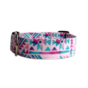 Aztec Collar, Geometric Dog Collar, Dog Collar, Dog Collar, Summer Dog Collar, Multicolor dog collar, personalized dog collar, engraved