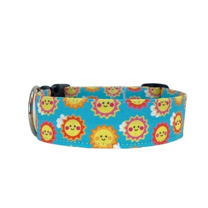 Sunshine Dog Collar, Embroidered Dog Collar, Personalized Dog Collar, Custom Dog Collar, Personalized Gift, Sun dog collar, Engraved Buckle