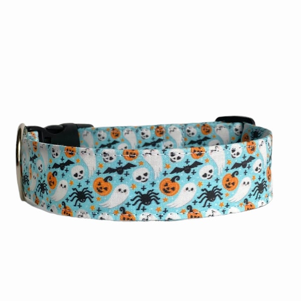 Halloween Dog Collar, Pumpkin Dog Collar, Embroidered Dog Collar, Engraved Dog Collar, Personalized Dog Collar, Custom Dog Collar