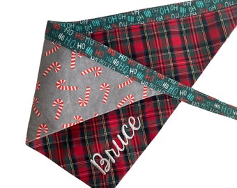 Double Sided Bandana, Personalized Bandana, Custom Bandana, Embroidered Bandana, Christmas Bandana