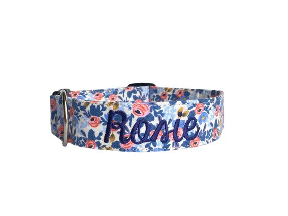 Embroidered Dog Collar Floral Dog Collar Personalized Dog Collar Dog Collar With Name Engraved Buckle Collar Custom Dog Collar Etsy Israel