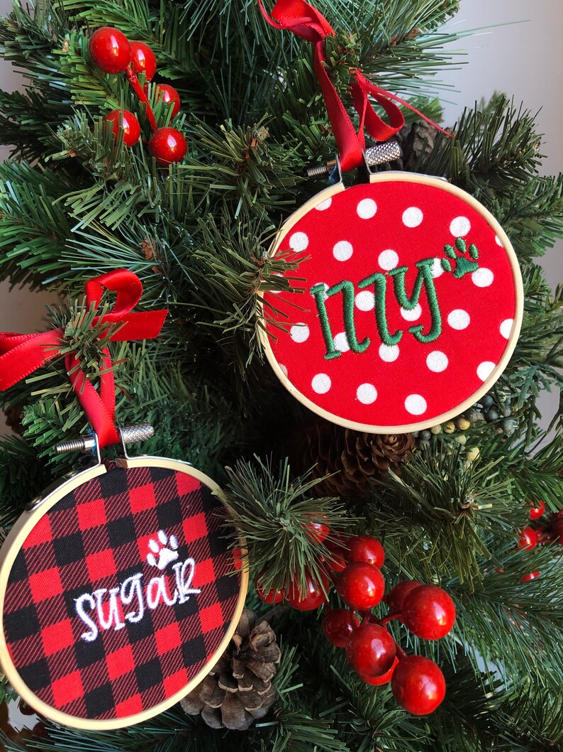 Personalized Christmas Ornament EMBRODIERED CHRISTMAS Etsy