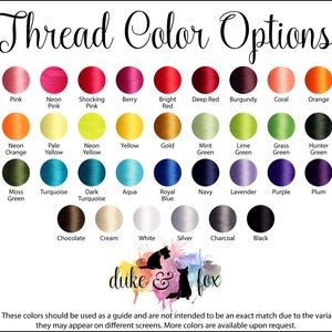 Duke and Fox Thread Color Options
