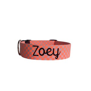 Daisy  Dog Collar, Hippie Dog Collar, Spring Dog Collar, Embroidered Dog Collar, Engraved Dog Collar, Personalized Dog Collar, Custom Collar