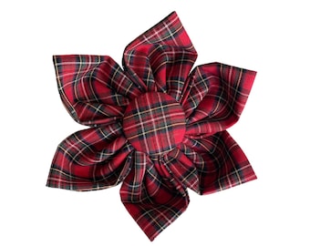 Tartan Christmas Dog Collar Flower, Flower for Dog Collar, Dog Collar Bow, Bow for Dog Collar, Dog Collar Accessory by Duke & Fox®