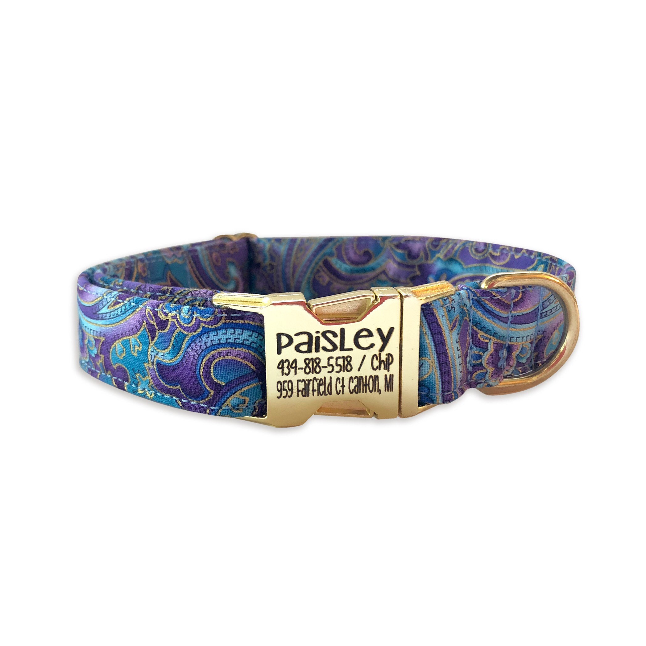 Purple paisley sale dog collar