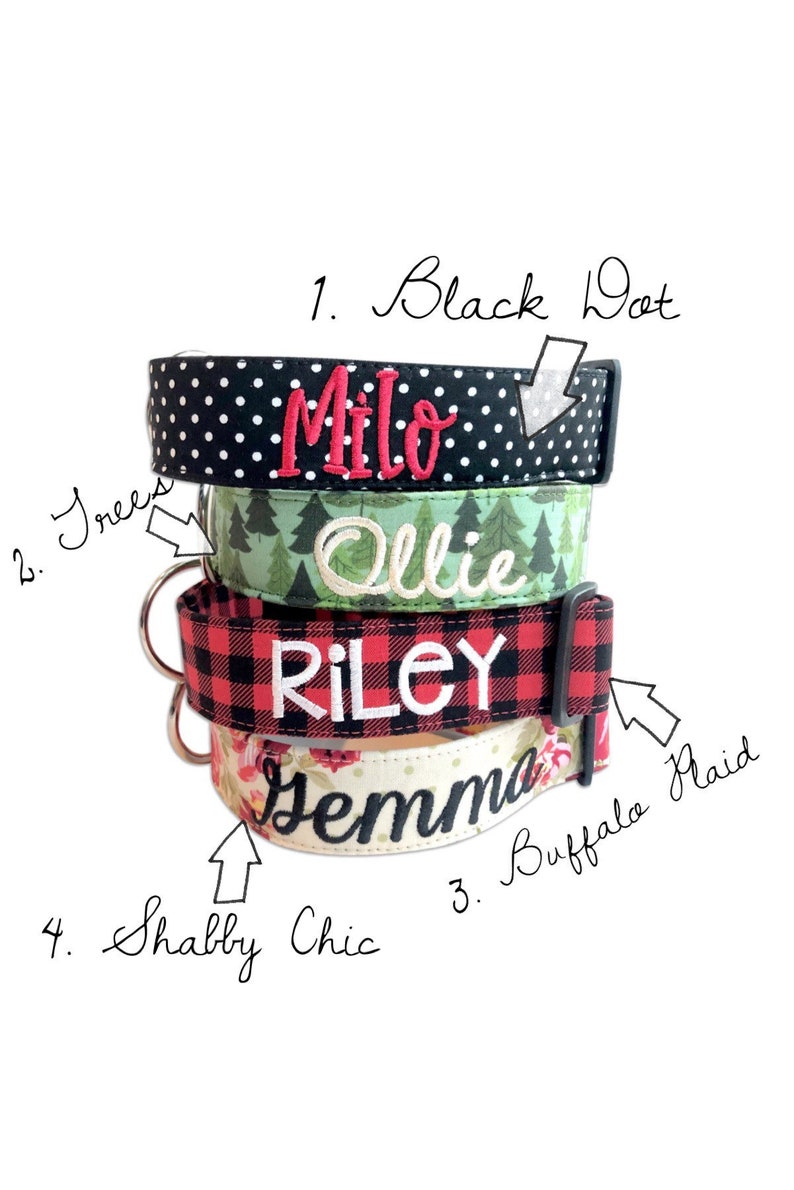 Dog Collar Embroidered Dog Collar Personalized Dog Collar Etsy