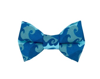Waves Dog Collar Bow Tie, Bow Tie for Dogs, Bow Tie for Dog Collars, Beach Bow Tie, Ocean Bow Tie, Dog Collar Accessories by Duke & Fox®