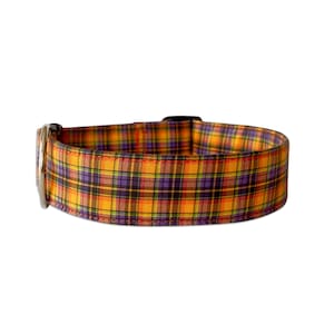 Fall Dog Collar, Autumn Dog Collar, Halloween Collar, Plaid Dog Collar, Plaid Collar, Orange Dog Collar