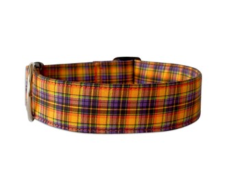 Fall Dog Collar, Autumn Dog Collar, Halloween Collar, Plaid Dog Collar, Plaid Collar, Orange Dog Collar