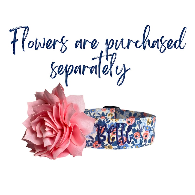 At Duke & Fox®, our stylish dog collar accessories—flowers and bows, and bow ties—are sold separately, allowing you to mix and match for the perfect look. Each accessory is handcrafted in Tennessee with quality fabrics and easy Velcro attachments that stay secure on your pet’s collar. Add a pop of color or seasonal flair to your pup’s personalized collar anytime.