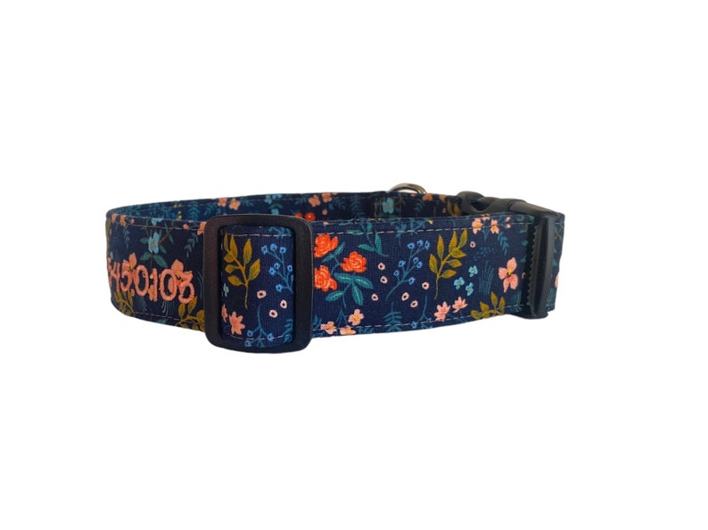 Spring Dog Collar, Embroidered Dog Collar, Personalized Dog Collar, Floral Dog Collar, Custom Dog Collar, Engraved Dog Collar, Summer Collar image 4
