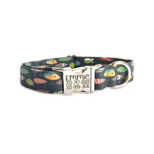 Engraved Dog Collar, Engraved Buckle Dog Collar, Personalized Dog Collar, Dog Collar, Collar, Fishing Lures Collar