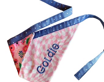 Bandana bifacciale, Bandana personalizzata, Bandana personalizzata, Bandana ricamata, Bandana floreale