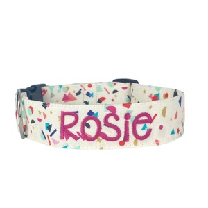 Dog Collar, Embroidered Dog Collar, Personalized Dog Collar, Sprinkles Dog Collar, Confetti Collar, birthday dog collar, Custom Dog Collar