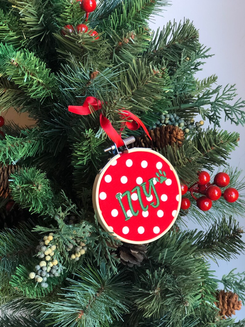 Personalized Christmas Ornament EMBRODIERED CHRISTMAS Etsy