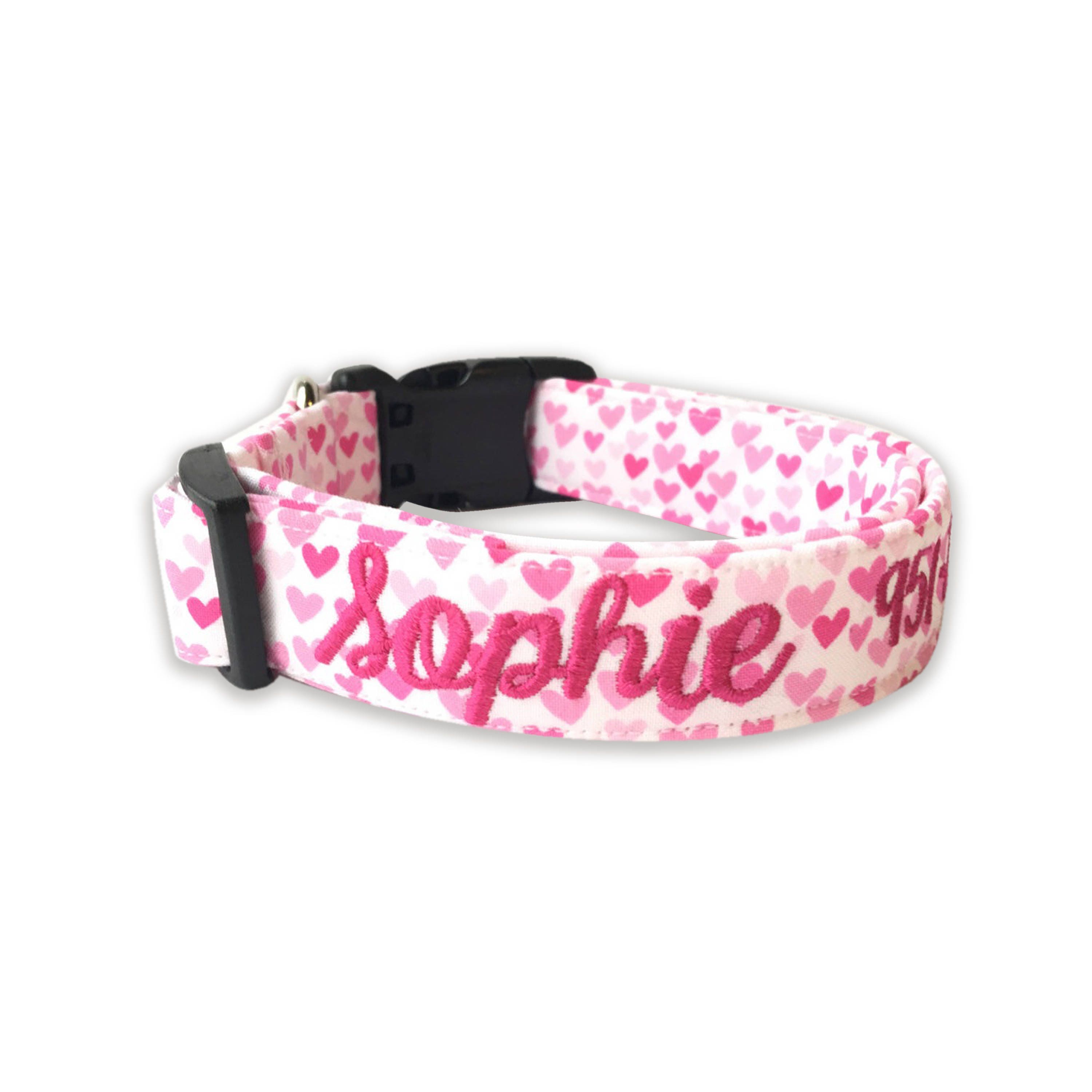 Valentines Dog Collar Embroidered Dog Collar Personalized Etsy