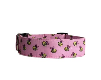Bee Dog Collar, Embroidered Dog Collar, Personalized Dog Collar, Spring Dog Collar, Personalized Gift