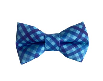 Blueberry Plaid Dog Collar Bow Tie, Bow Tie for Dogs, Dog Bow Tie, Bow Tie for Dog Collars, Dog Collar Accessories by Duke & Fox®