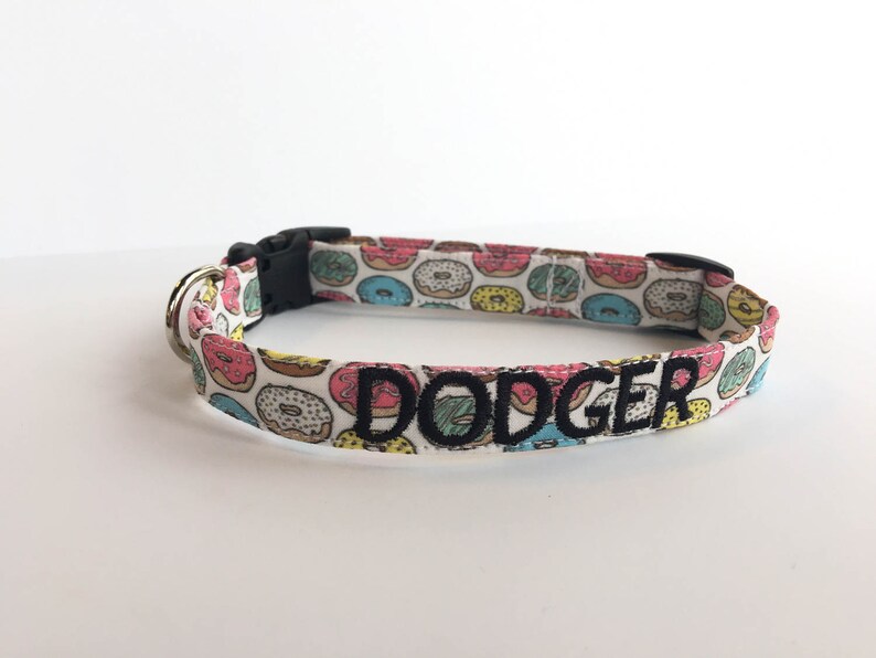Donut Dog Collar Embroidered Dog Collar Personalized Dog Etsy