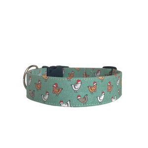 Collar navideño de pollo, collar bordado para perro, collar personalizado para perro,