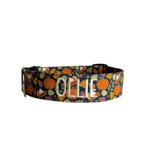 Danksagungs-Hundehalsband, gesticktes Hundehalsband, Pumpkin Pie Hundehalsband, Personalisiertes Hundehalsband