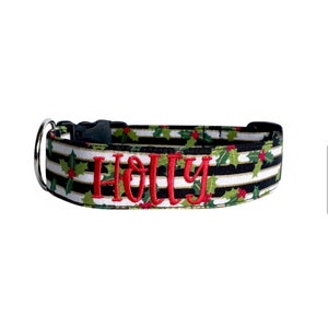 Christmas Dog Collar, Embroidered Dog Collar, Personalized Dog Collar, Dog Collar, Dog Collar, Custom Dog Collar, Dog Collar