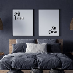 Printable Wall Art, Set Of 2 Prints, Mi Casa Su Casa Digital Print, Guest Room Prints, Welcoming Wall Art, Spanish Quotes