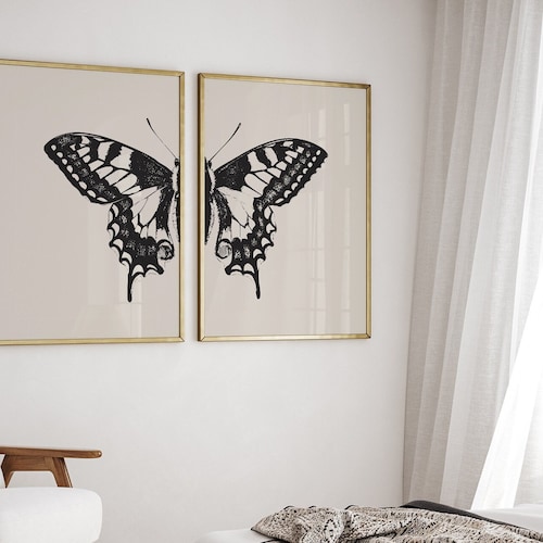 Butterfly Printable Wall Art Set of 2 Butterfly Printable - Etsy