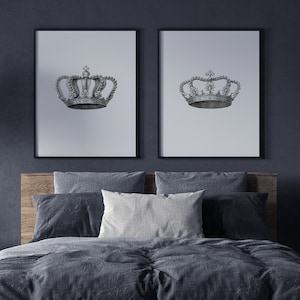 King and Queen Wall Art, King and Queen Crown, Above Bed Prints, Master Bedroom Signs, King Crown, Queen Crown