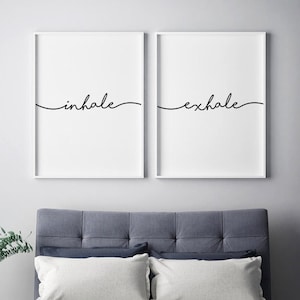 Inhale Exhale Print Wall Art Inhale Exhale Pilates Poster image 3