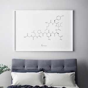Oxytocin Molecule, Chemistry of Love, Molecule Print, Oxytocin Wall Art, Love Molecule, Digital Download