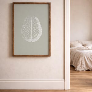 Brain Anatomy Print, Sage Green Medical Art, Human Anatomy Poster (Digital Download) image 5