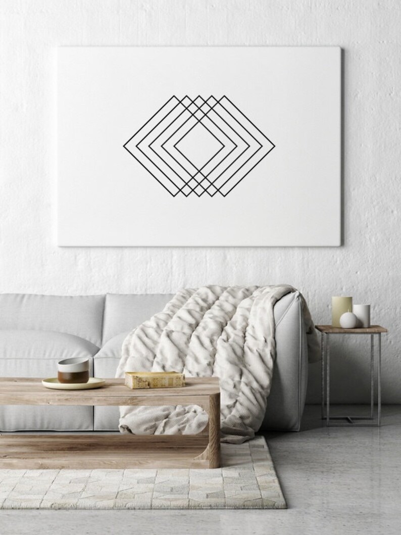 Printable Wall Art Geometric Print Minimalist Apartment Etsy