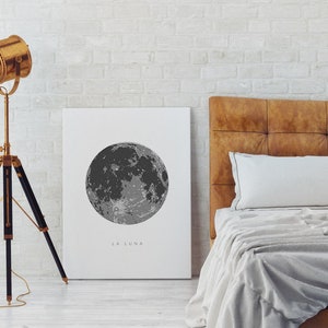 La Luna Print, Extra Large Wall Art, Full Moon Print, La Luna Poster, Moon Art, La Luna Printable, Art to Print, Moon Poster image 5