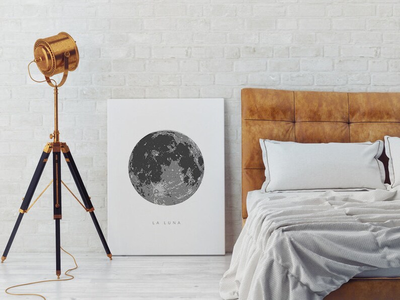 La Luna Print, Extra Large Wall Art, Full Moon Print, La Luna Poster, Moon Art, La Luna Printable, Art to Print, Moon Poster image 5