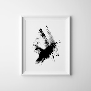 Abstract Art Print, Modern Digital Art, Minimalist Poster, Abstract Wall Art, Black Brushstroke, Print Download, Abstract Home Decor