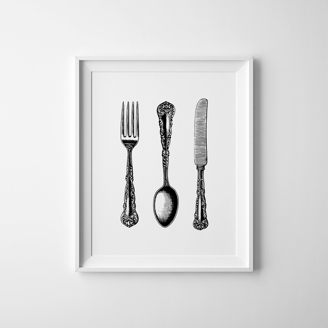 Ohio Wholesale arte mural vintage de cuchara, tenedor y cuchillo para cocina