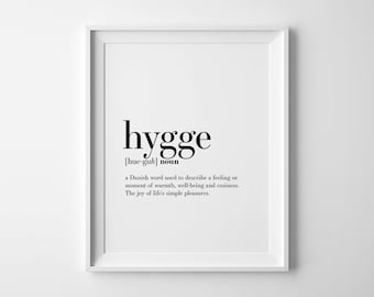 Hygge-definition, direktnedladdning, Hygge-dekor, Slow Living-tryck, minimalistisk väggkonst, skandinavisk inredning