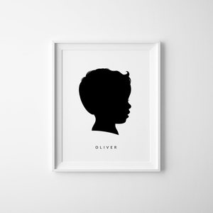 Silhouette PERSONALIZZATA, regalo per la festa della mamma, silhouette per bambini, ritratto personalizzato, silhouette per neonati, regalo ricordo