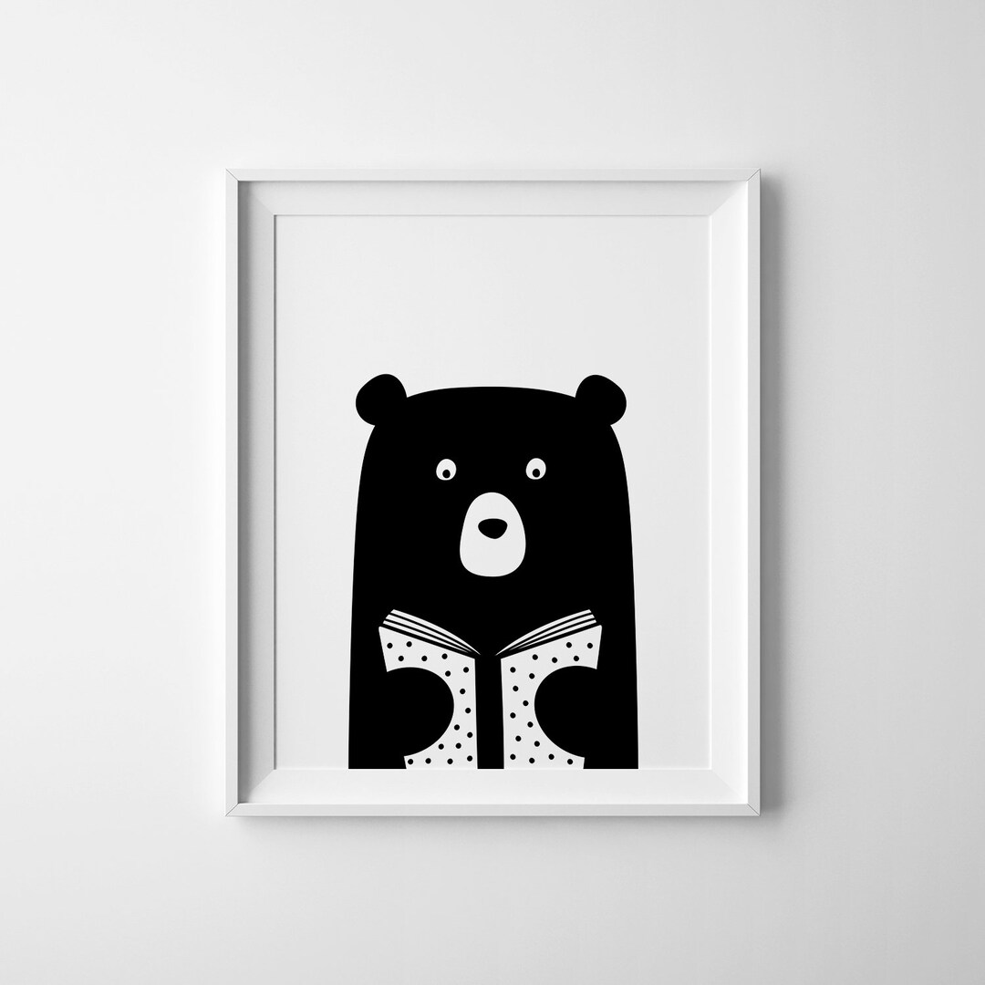Kids Room Wall Art, Bear Nursery Print, Read Sign, Playroom Printable ...