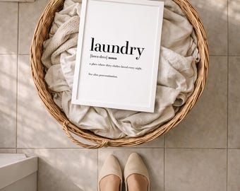 Funny Laundry Definition Art Print, Laundry Room Decor (Digital Download)