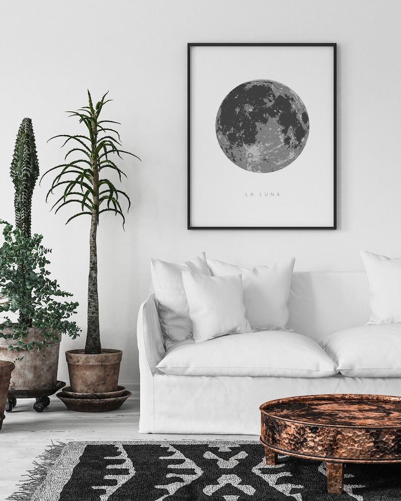 La Luna Print, Extra Large Wall Art, Full Moon Print, La Luna Poster, Moon Art, La Luna Printable, Art to Print, Moon Poster image 1