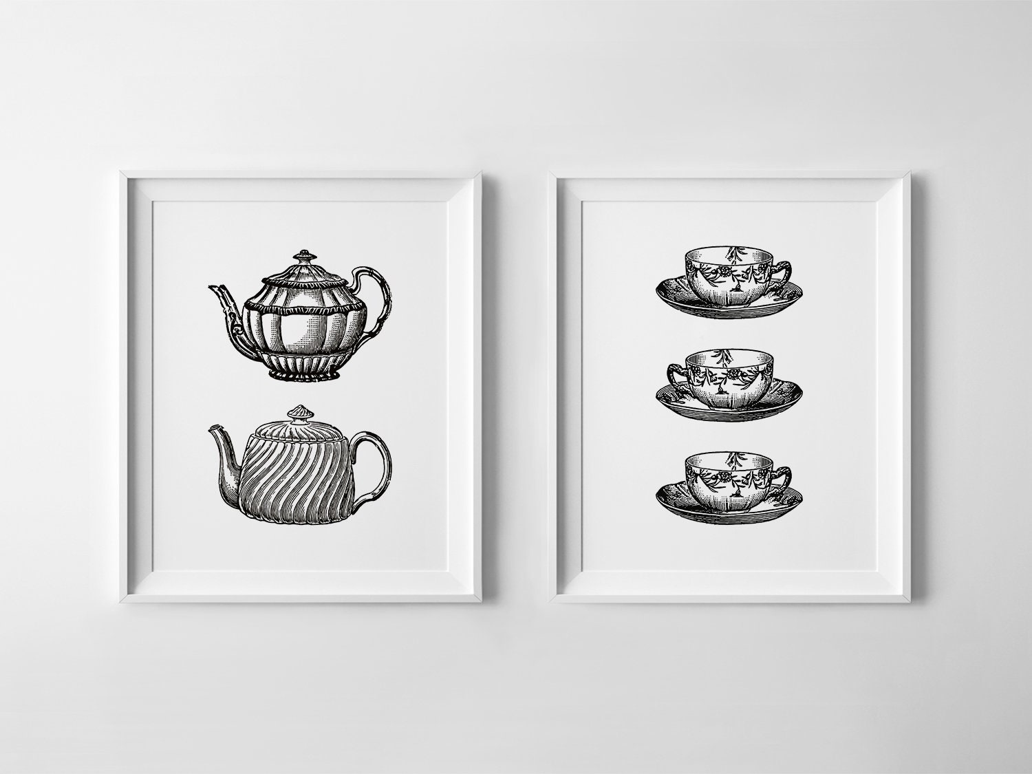 Tea Cup Print Shabby Chic Wall Art Tea Gifts Vintage Etsy