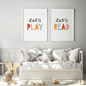 Let's Play Sign, Kids Printable Art, Playroom Poster, Classroom Printable, Children Room Print, Let's Play Poster image 3