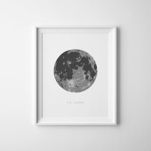 La Luna Print, Extra Large Wall Art, Full Moon Print, La Luna Poster, Moon Art, La Luna Printable, Art to Print, Moon Poster image 4