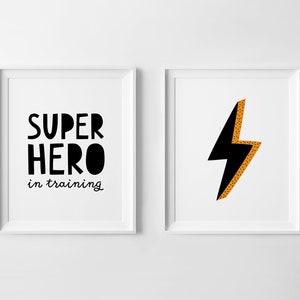 Superhero In Training, Superhero Prints, Instant Download, Boy Room Wall Decor, Superhero Printable Wall Art
