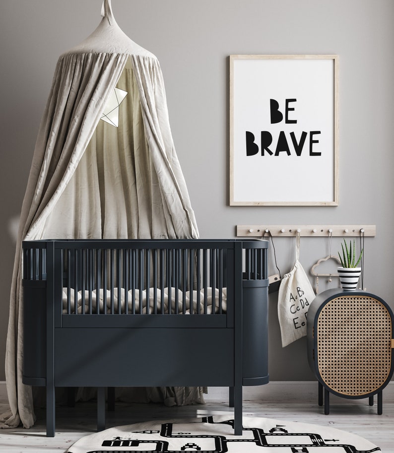 Be Brave Print, Nursery Wall Art, Scandinavian Decor, Printable Poster, Kids Room Art, Neutral Gender Bedroom image 3