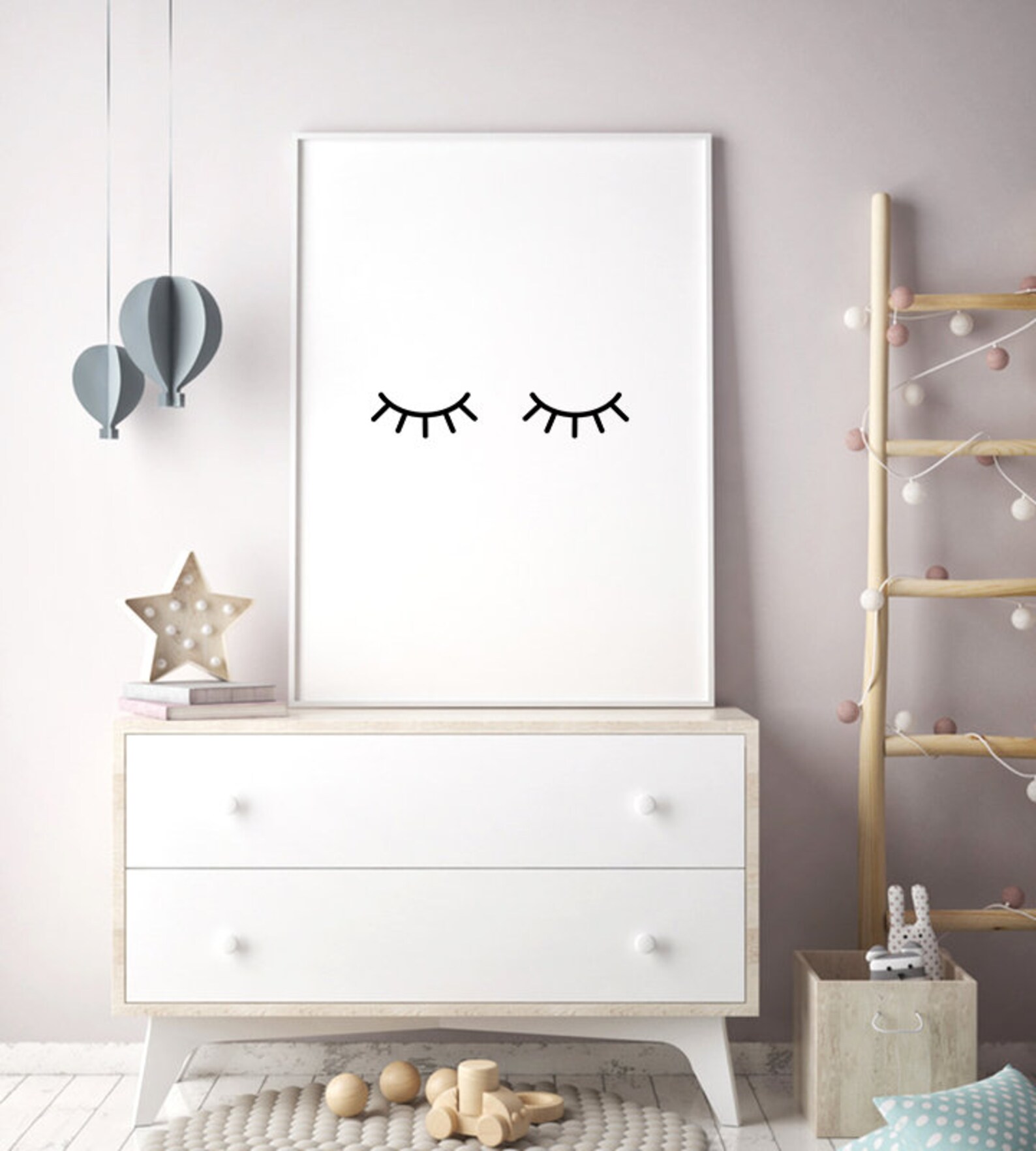 Eyelashes Printable Sleepy Eyes Wall Decor Nursery Sleep Etsy
